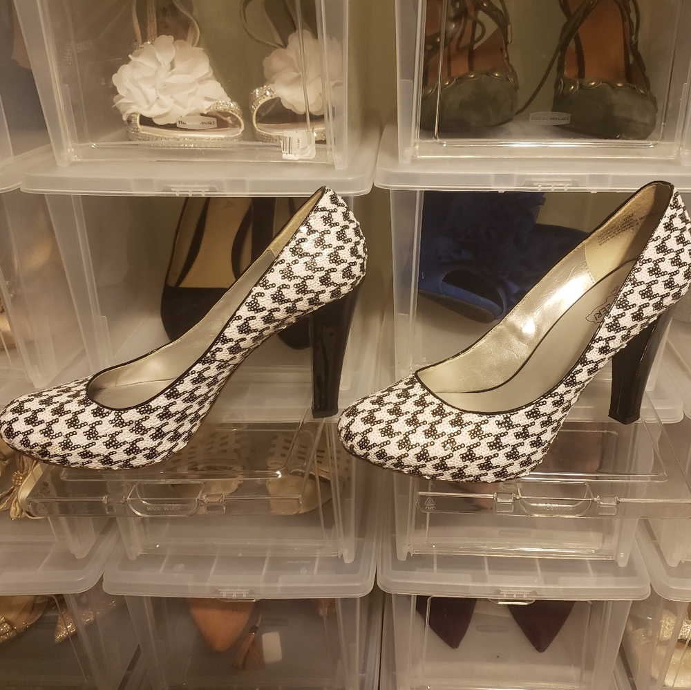 Houndstooth Sequin heels